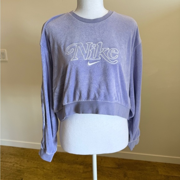 Nike Tops - Nike Lavender Cropped Terry Crewneck Size Small Athleisure Comfy Trendy